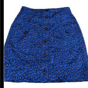 Banana Republic Blue Animal Print Mini Skirt